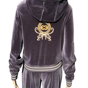 Escada Sport Velvet Hoodie Pants Leisure Set brown gold tracksuit Sweatsuit 40ML